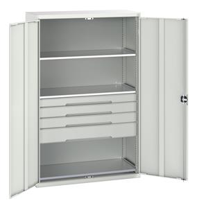 Bott Verso Basic Tool Cupboards Cupboard with shelves Verso 1300W x 550D x 2000H Cupboard 4 Drawer 3 Shelf